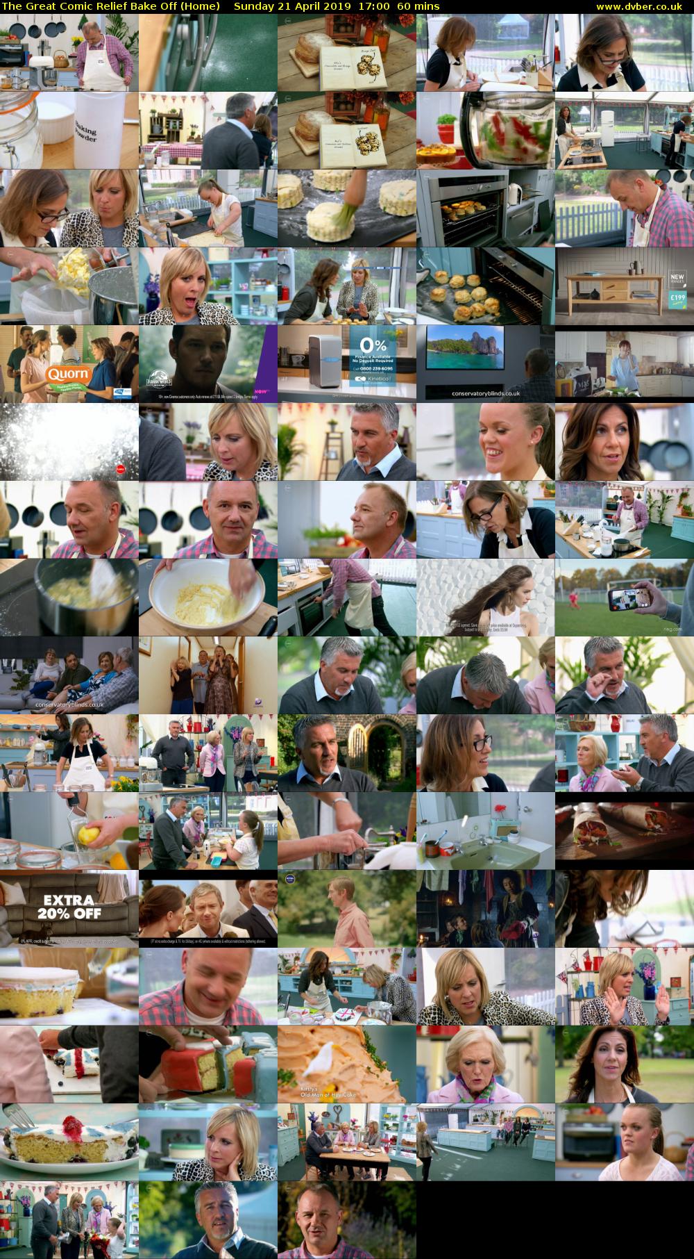 The Great Comic Relief Bake Off (Home) Sunday 21 April 2019 17:00 - 18:00