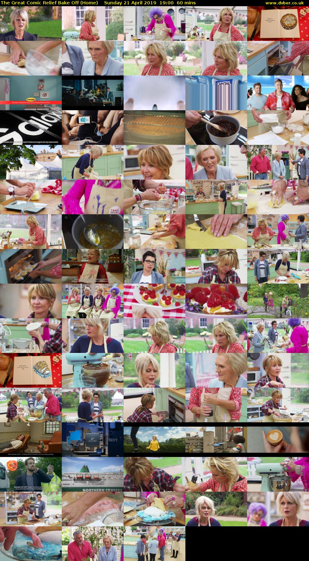 The Great Comic Relief Bake Off (Home) Sunday 21 April 2019 19:00 - 20:00