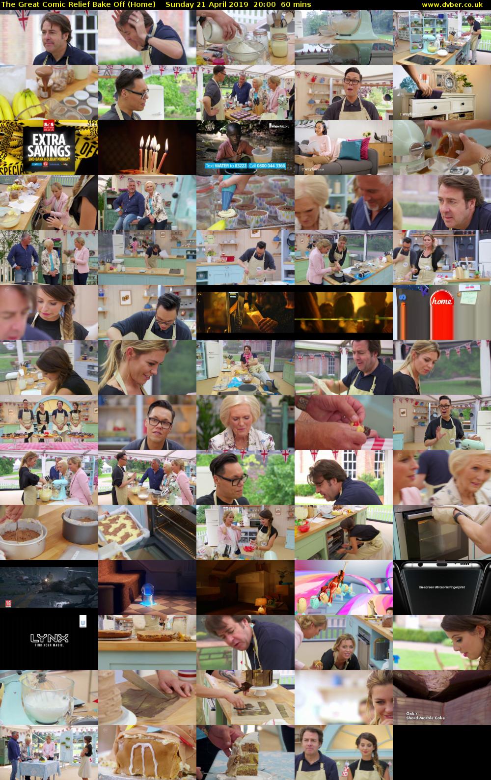 The Great Comic Relief Bake Off (Home) Sunday 21 April 2019 20:00 - 21:00