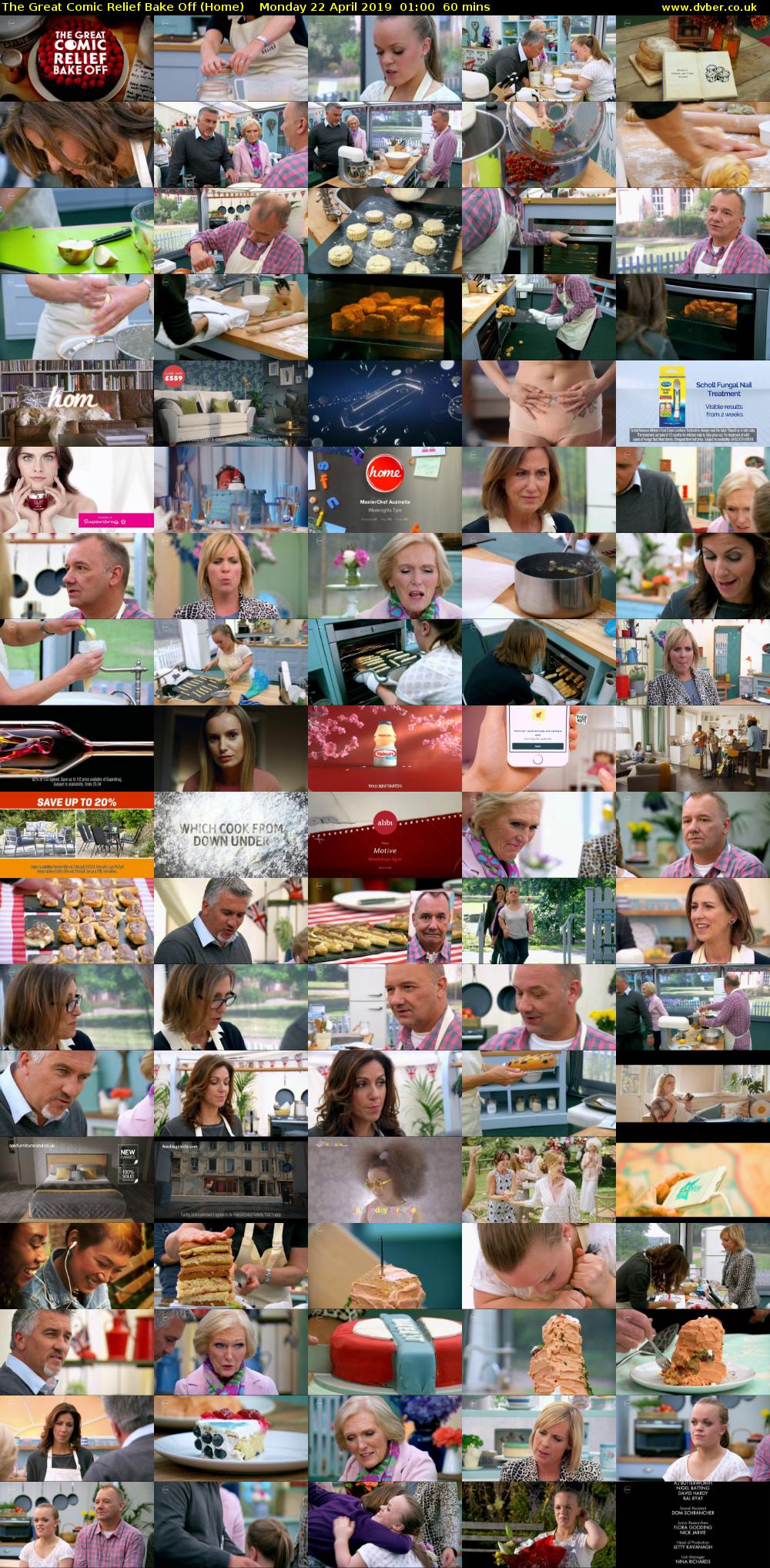 The Great Comic Relief Bake Off (Home) Monday 22 April 2019 01:00 - 02:00