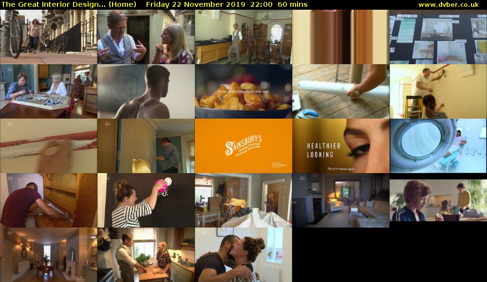 The Great Interior Design... (Home) Friday 22 November 2019 22:00 - 23:00