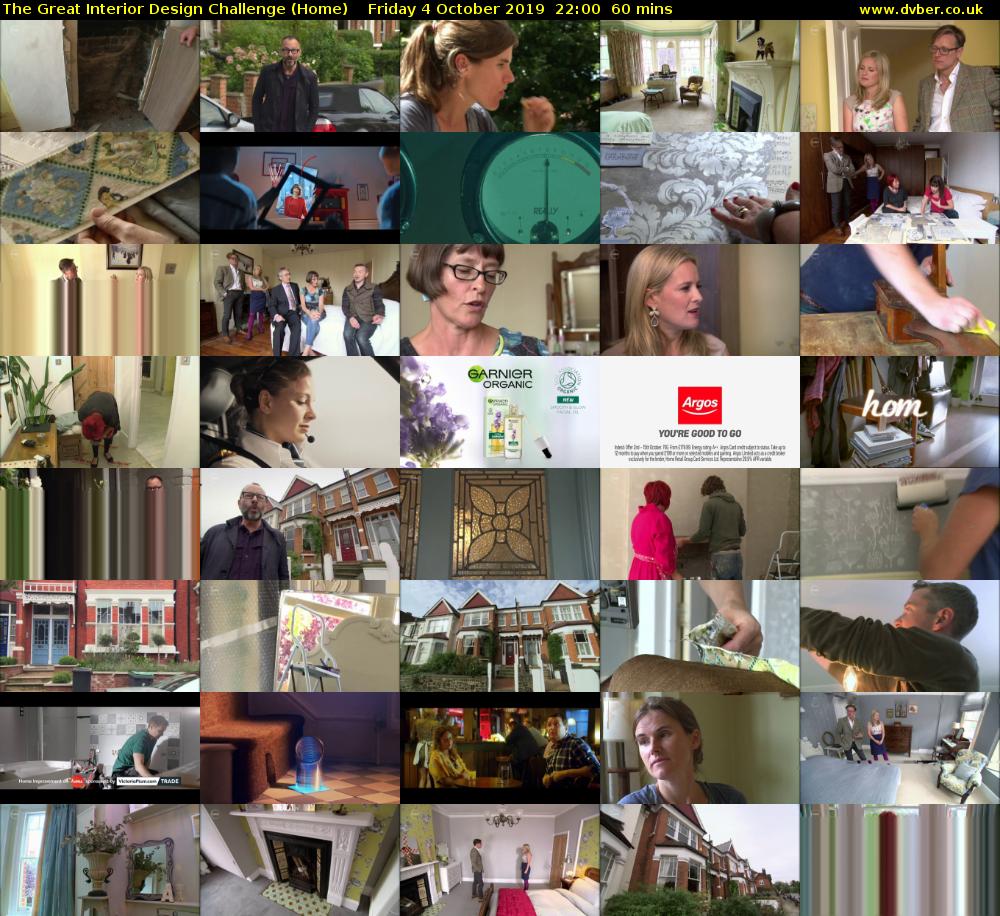 The Great Interior Design Challenge (Home) Friday 4 October 2019 22:00 - 23:00