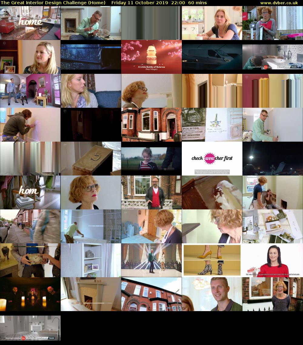 The Great Interior Design Challenge (Home) Friday 11 October 2019 22:00 - 23:00