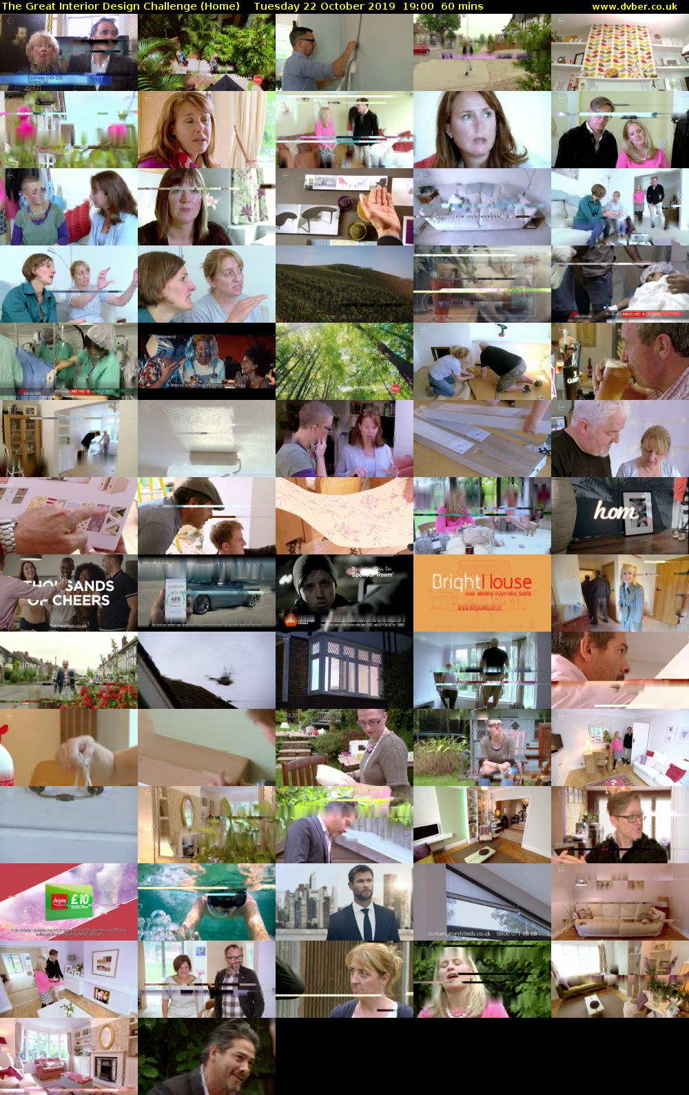 The Great Interior Design Challenge (Home) Tuesday 22 October 2019 19:00 - 20:00