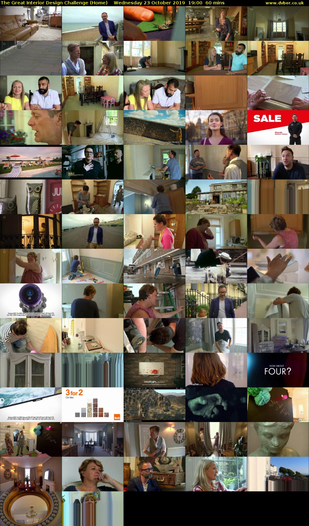 The Great Interior Design Challenge (Home) Wednesday 23 October 2019 19:00 - 20:00