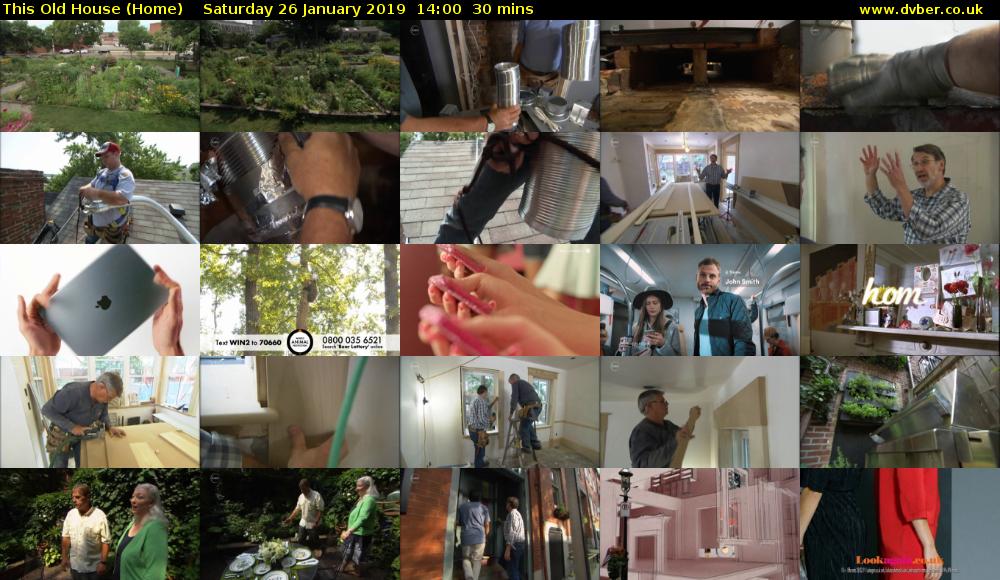 This Old House (Home) Saturday 26 January 2019 14:00 - 14:30