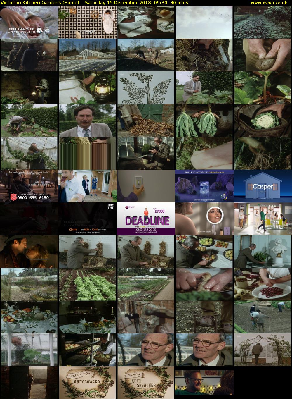 Victorian Kitchen Gardens (Home) Saturday 15 December 2018 09:30 - 10:00