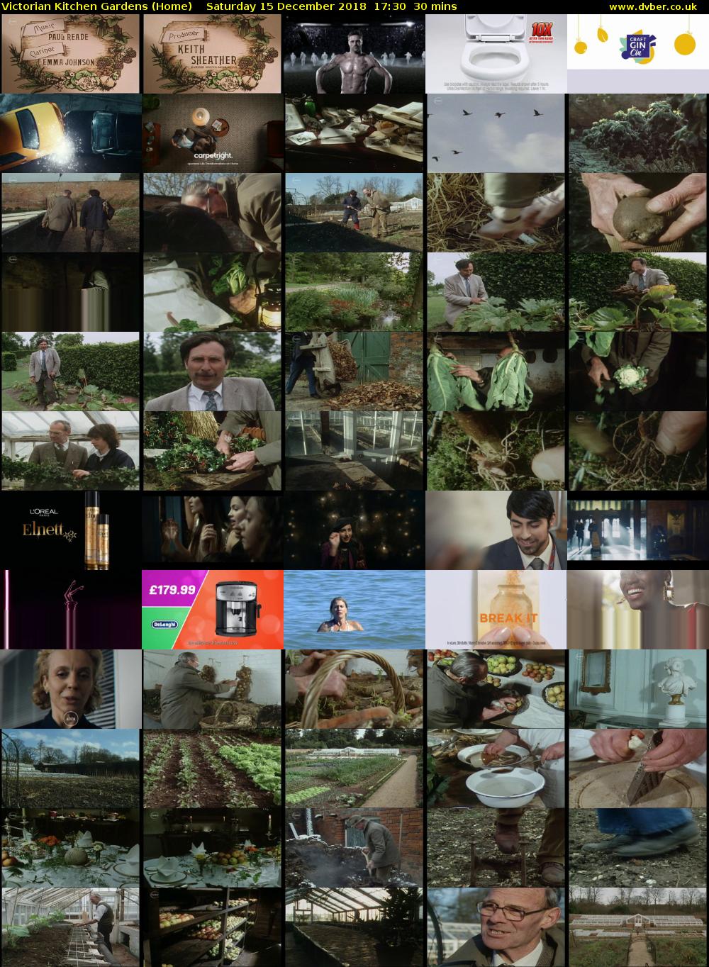 Victorian Kitchen Gardens (Home) Saturday 15 December 2018 17:30 - 18:00