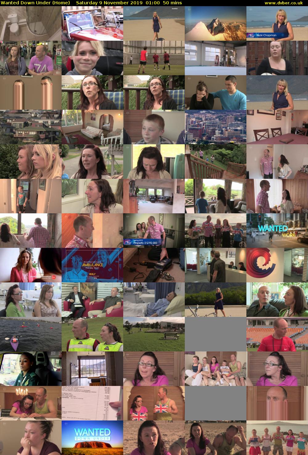 Wanted Down Under (Home) Saturday 9 November 2019 01:00 - 01:50