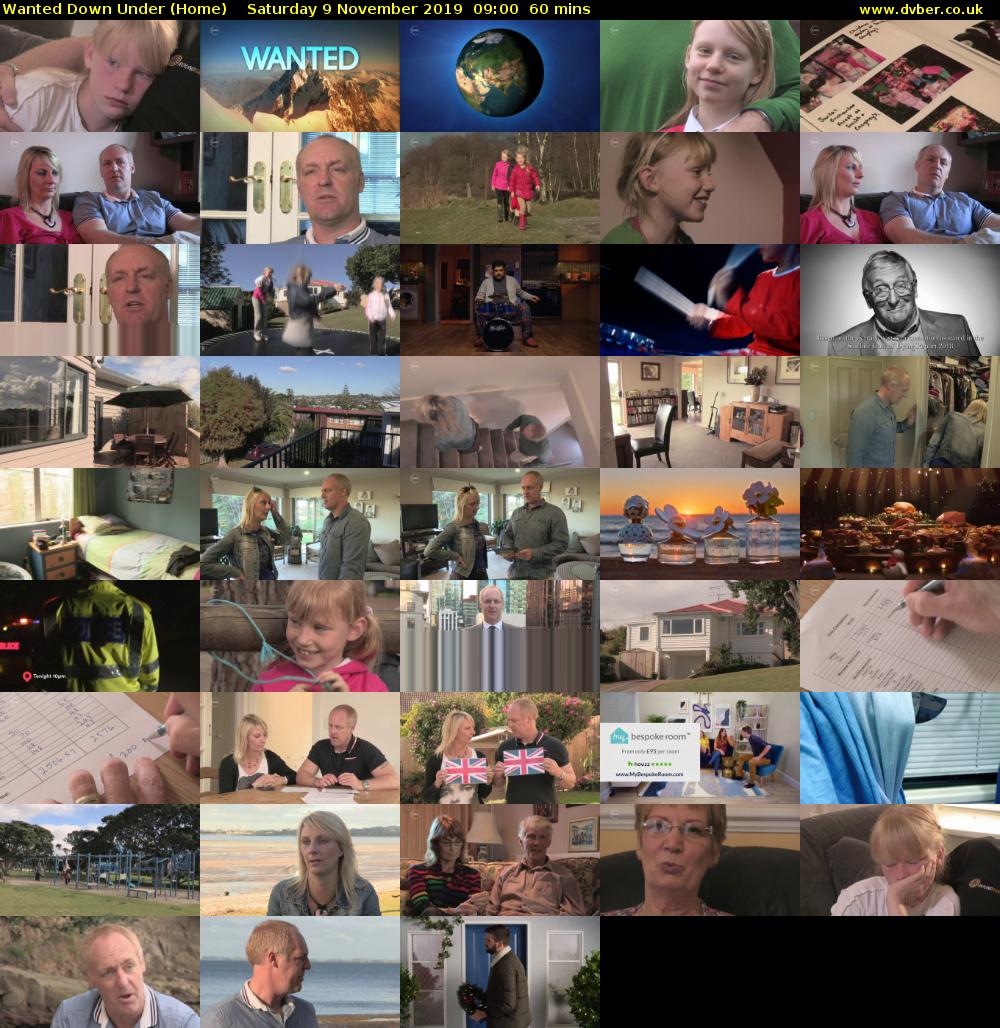 Wanted Down Under (Home) Saturday 9 November 2019 09:00 - 10:00