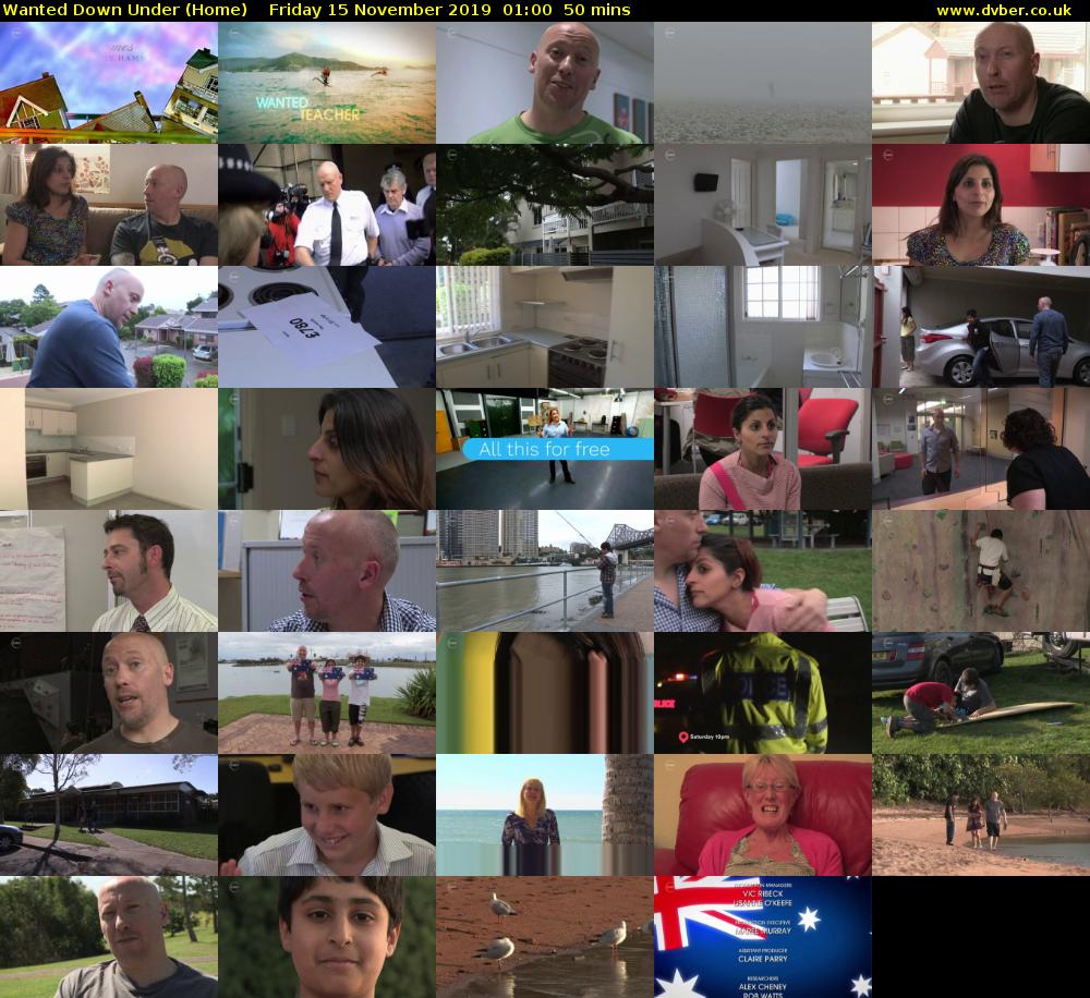 Wanted Down Under (Home) Friday 15 November 2019 01:00 - 01:50