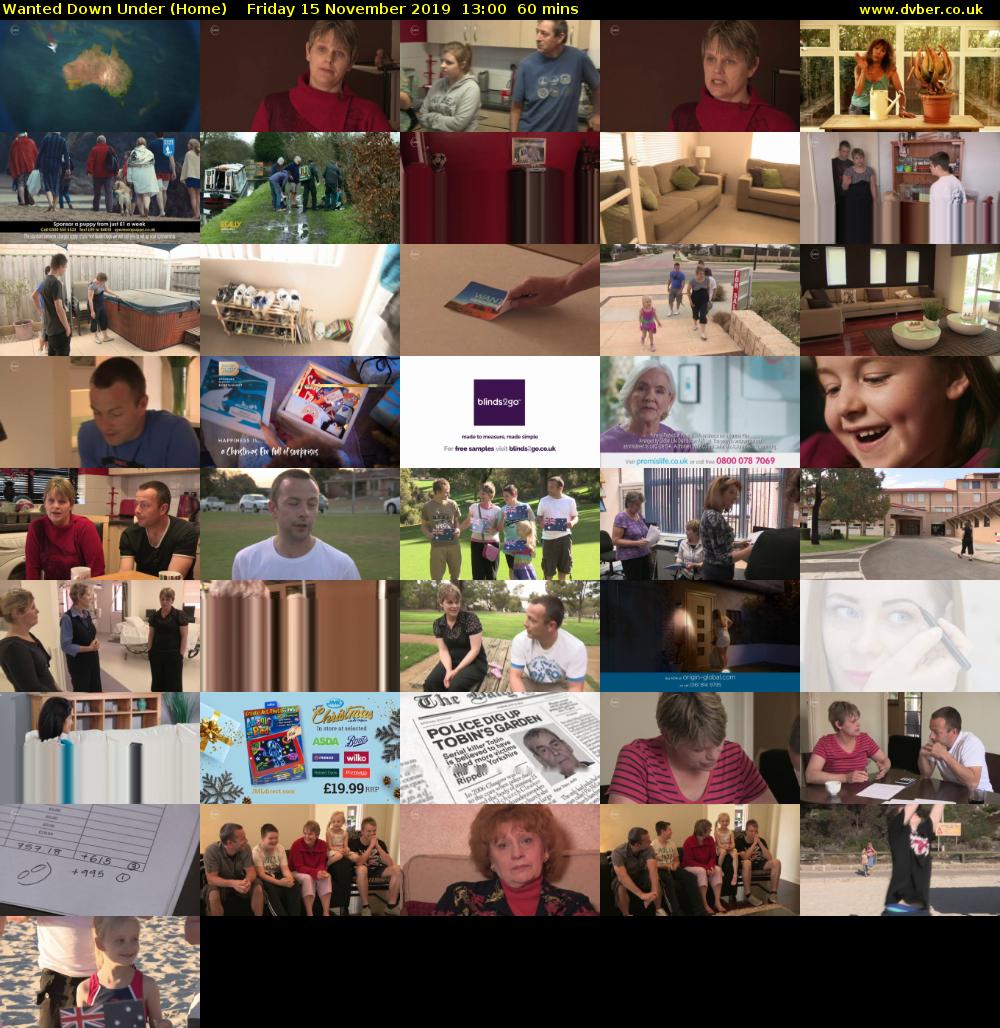 Wanted Down Under (Home) Friday 15 November 2019 13:00 - 14:00