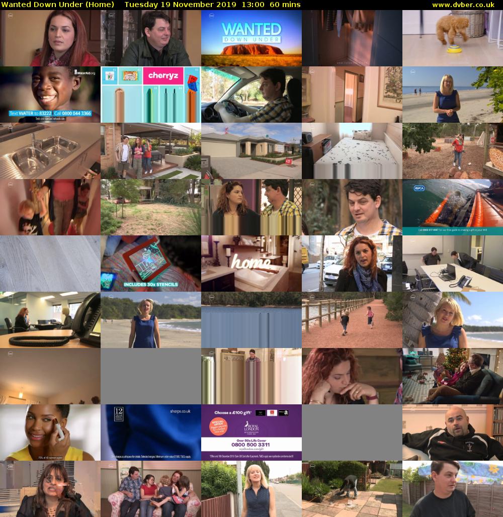 Wanted Down Under (Home) Tuesday 19 November 2019 13:00 - 14:00