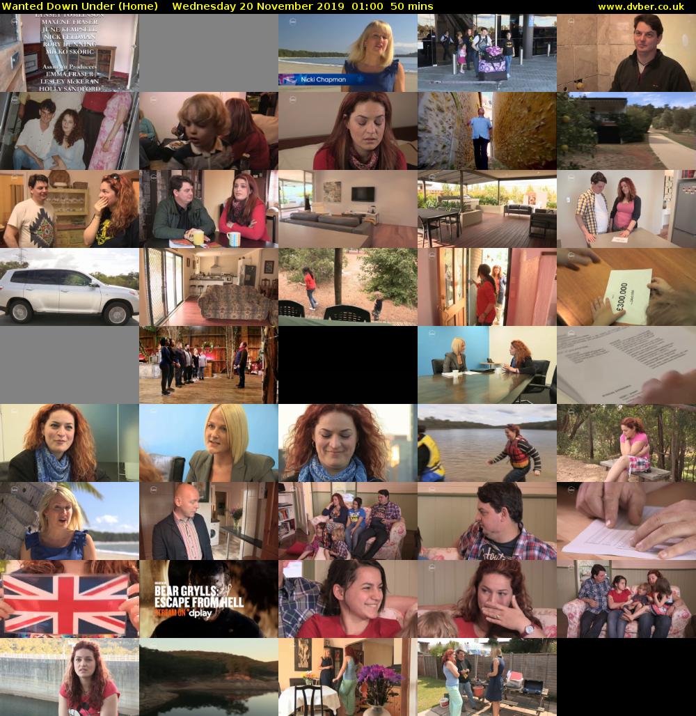 Wanted Down Under (Home) Wednesday 20 November 2019 01:00 - 01:50
