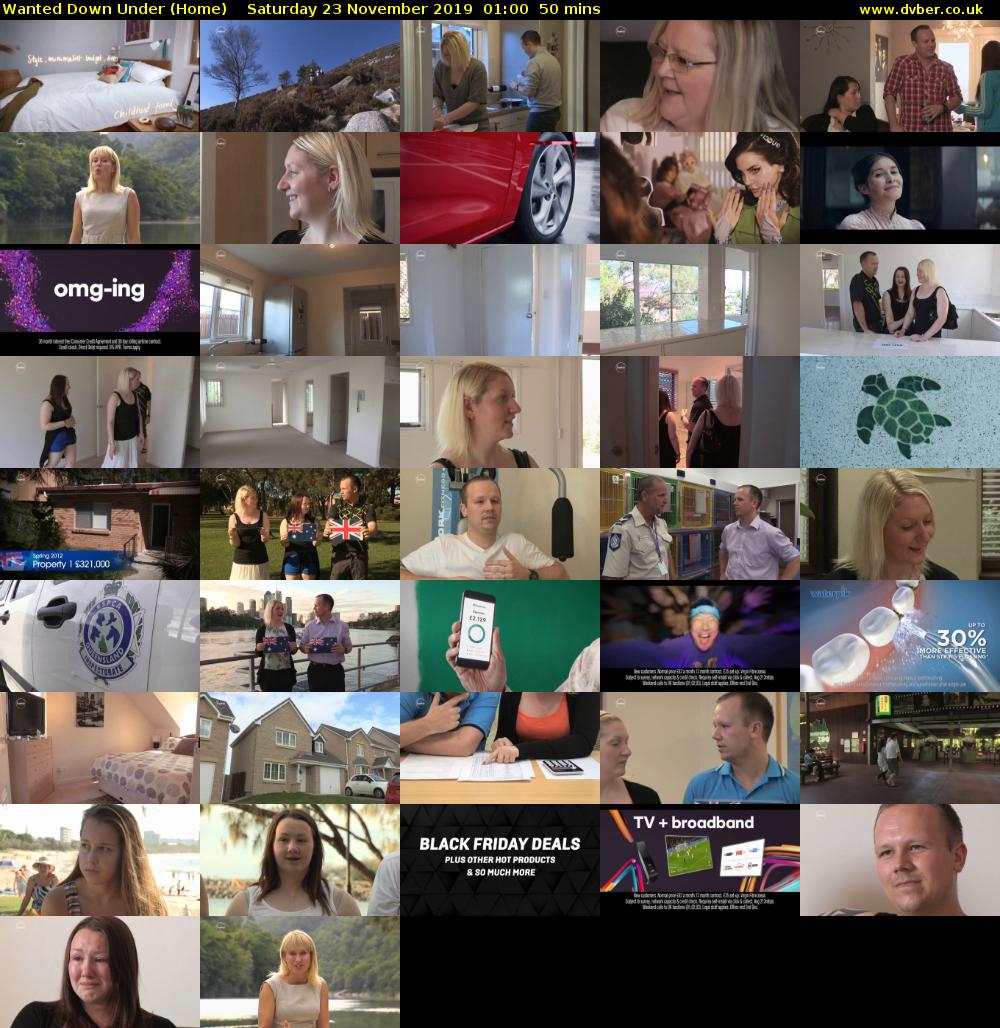 Wanted Down Under (Home) Saturday 23 November 2019 01:00 - 01:50