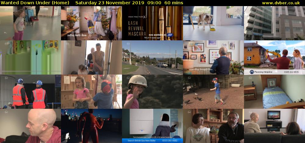 Wanted Down Under (Home) Saturday 23 November 2019 09:00 - 10:00