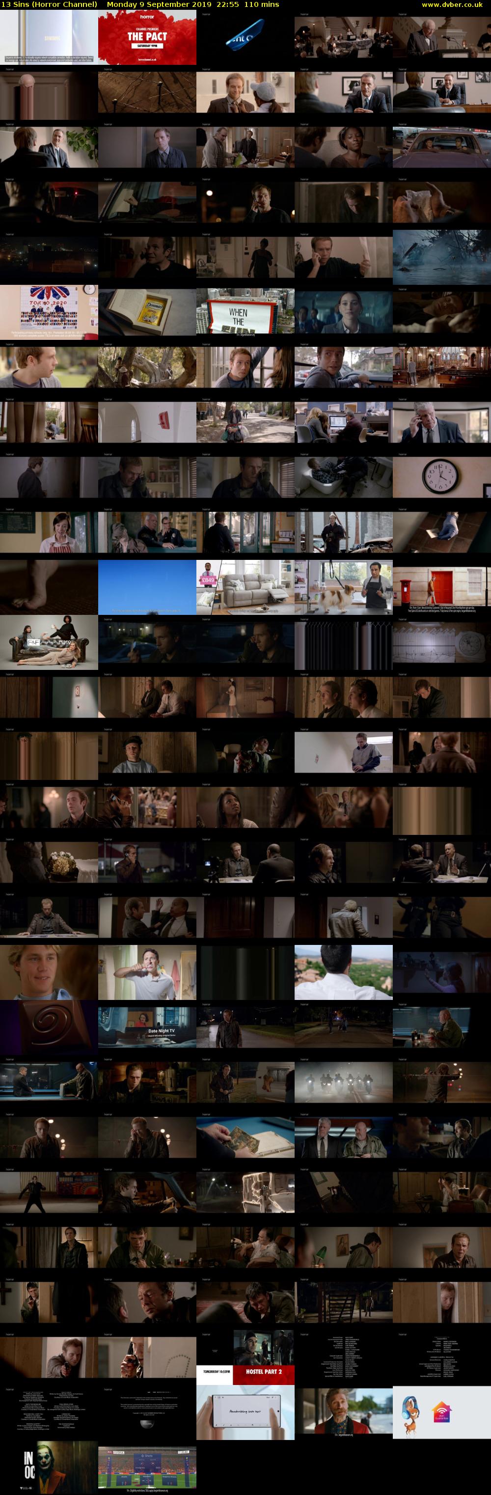 13 Sins (Horror Channel) Monday 9 September 2019 22:55 - 00:45