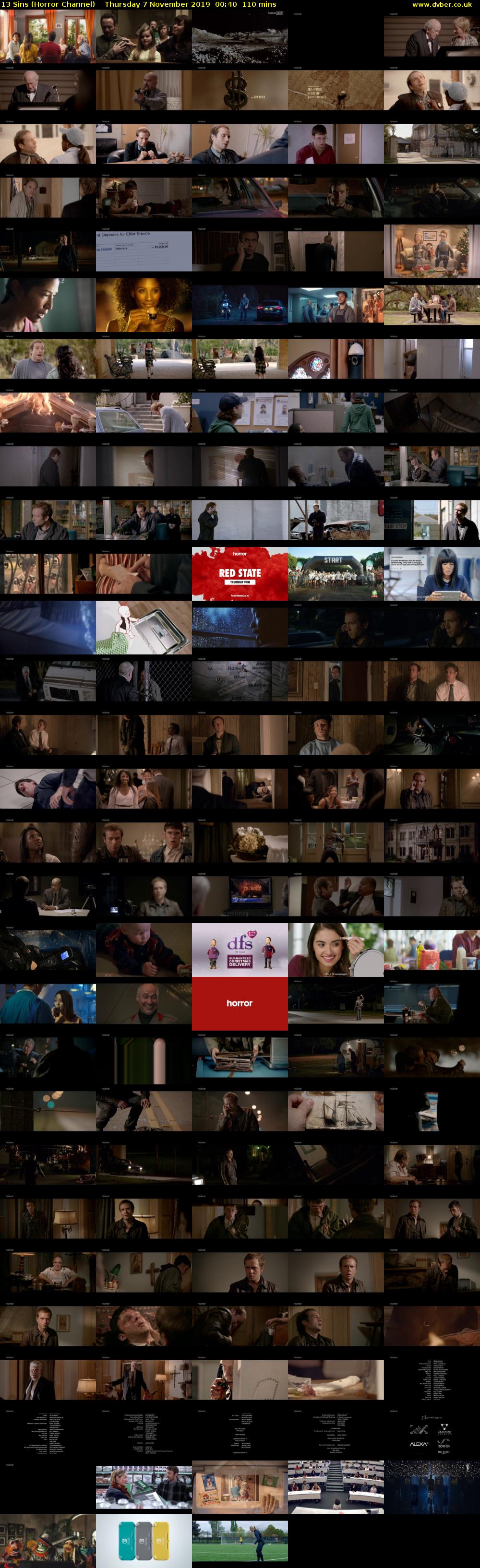 13 Sins (Horror Channel) Thursday 7 November 2019 00:40 - 02:30