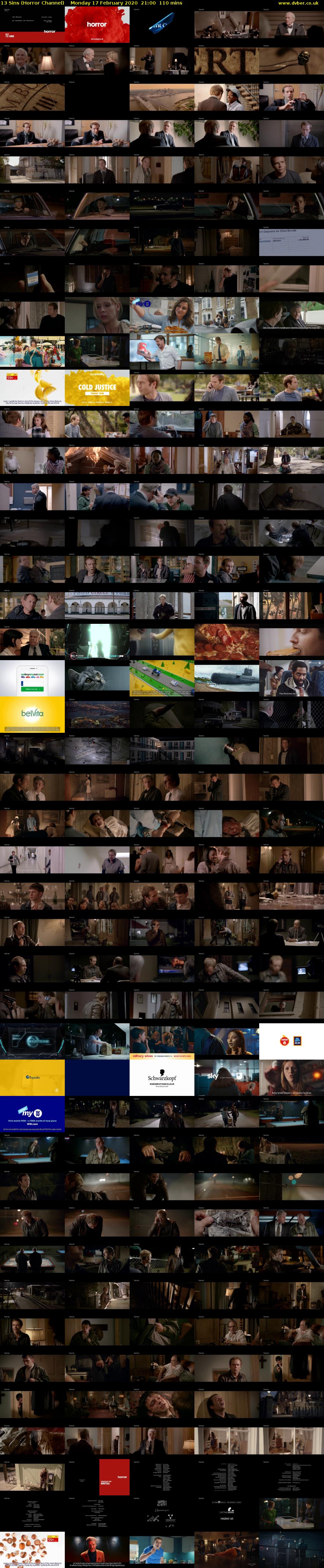 13 Sins (Horror Channel) Monday 17 February 2020 21:00 - 22:50