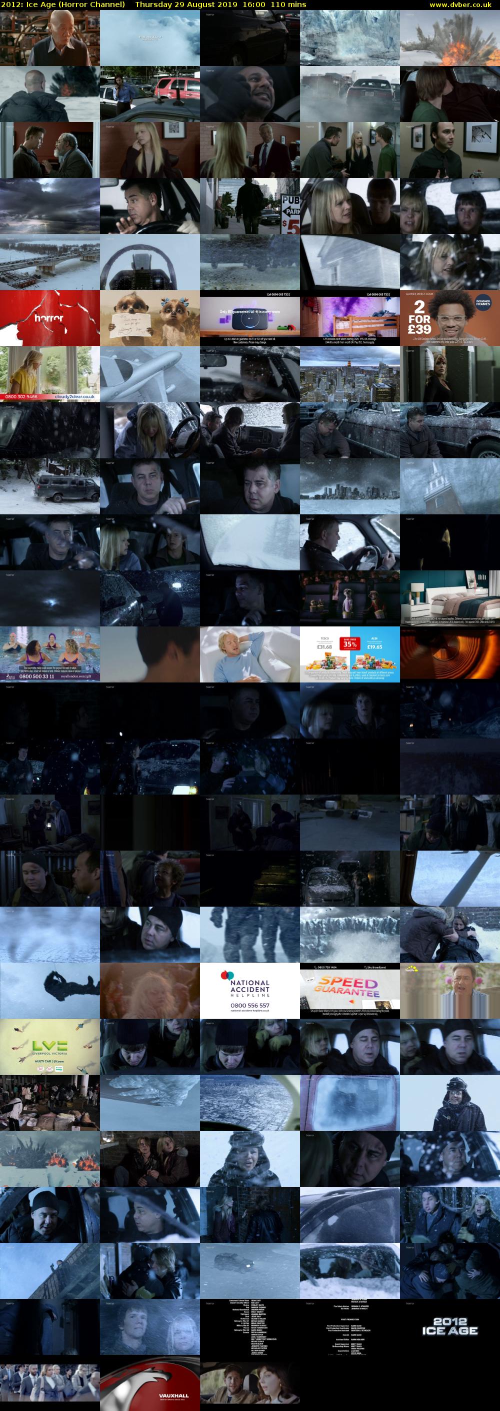 2012: Ice Age (Horror Channel) Thursday 29 August 2019 16:00 - 17:50