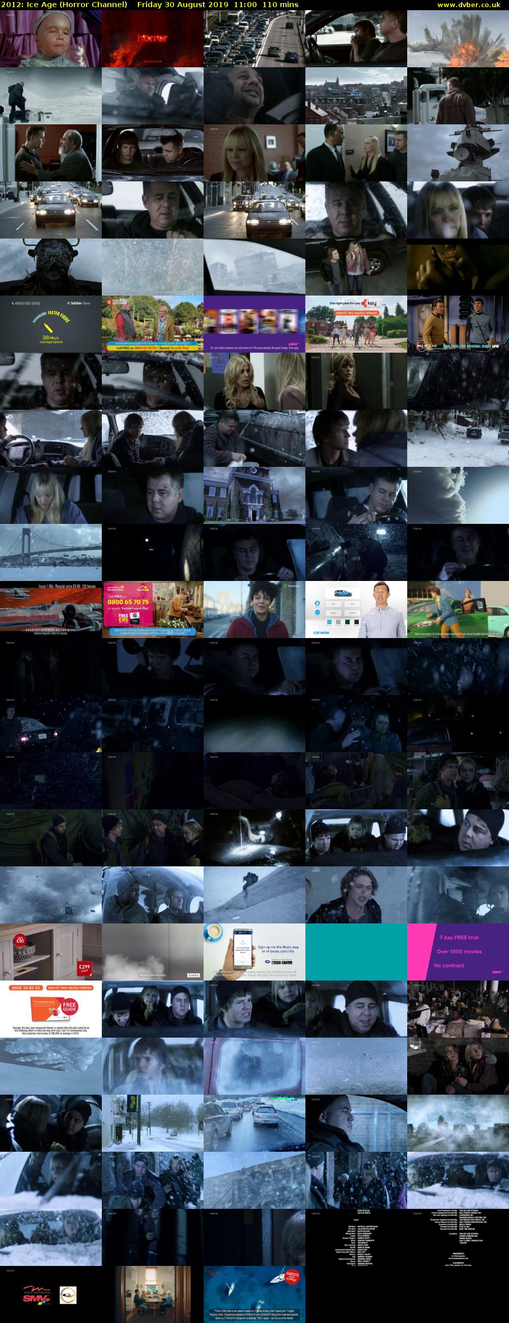 2012: Ice Age (Horror Channel) Friday 30 August 2019 11:00 - 12:50