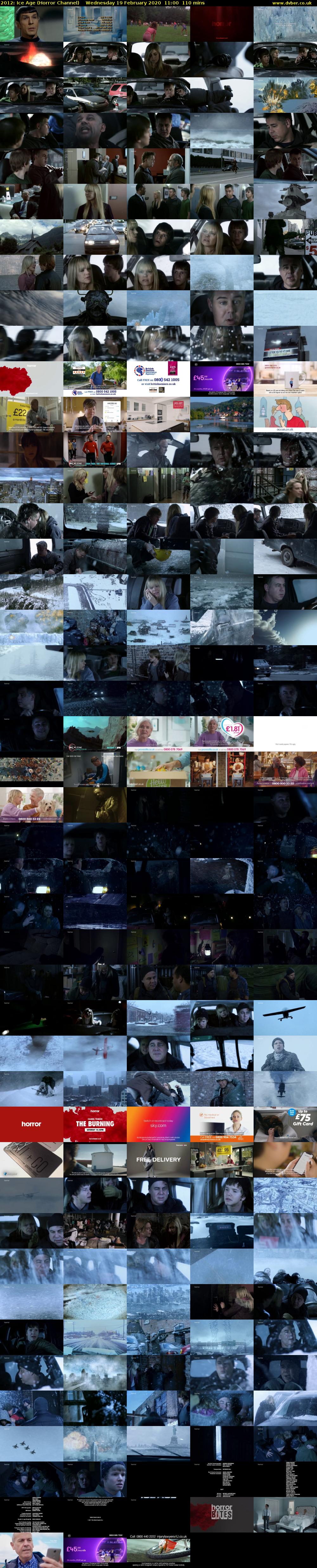 2012: Ice Age (Horror Channel) Wednesday 19 February 2020 11:00 - 12:50