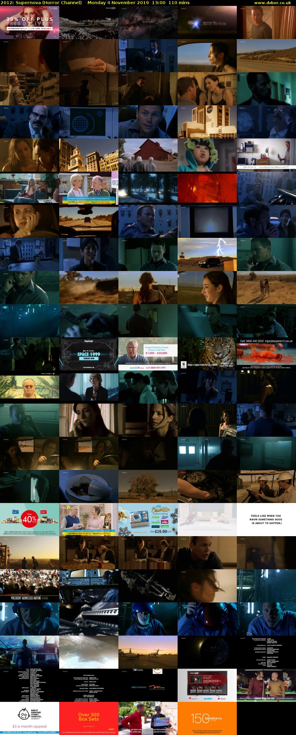 2012: Supernova (Horror Channel) Monday 4 November 2019 13:00 - 14:50