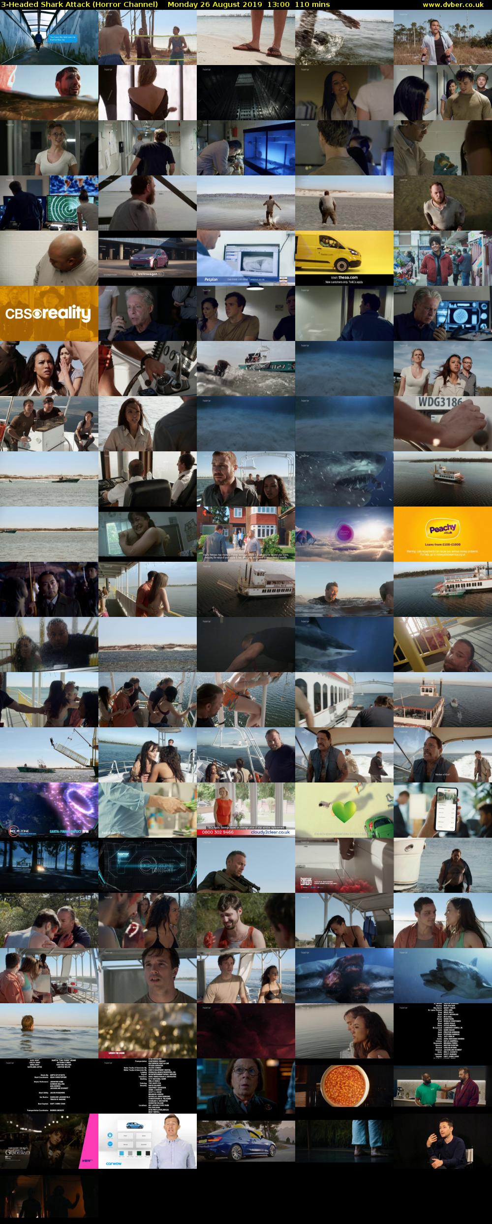 3-Headed Shark Attack (Horror Channel) Monday 26 August 2019 13:00 - 14:50