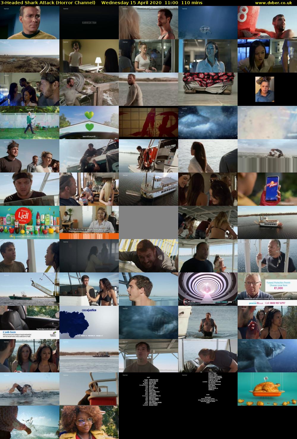 3-Headed Shark Attack (Horror Channel) Wednesday 15 April 2020 11:00 - 12:50