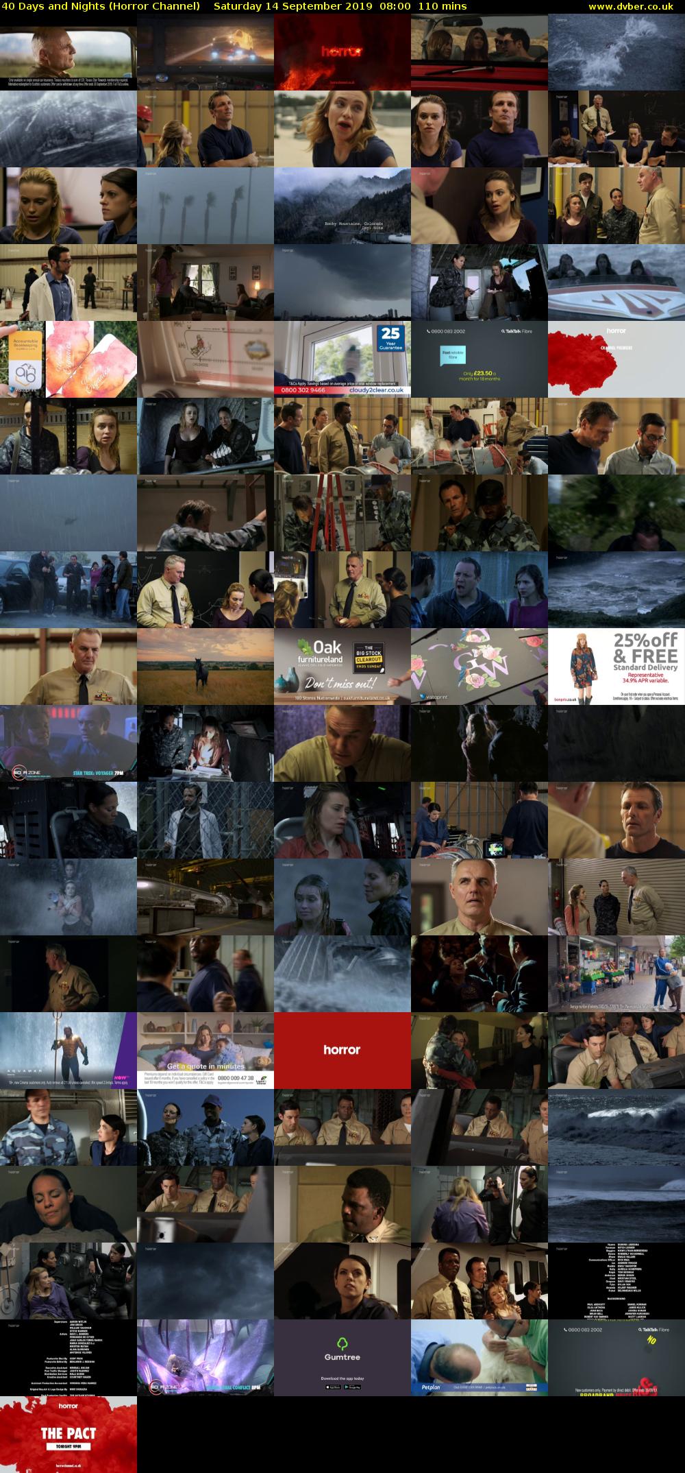 40 Days and Nights (Horror Channel) Saturday 14 September 2019 08:00 - 09:50