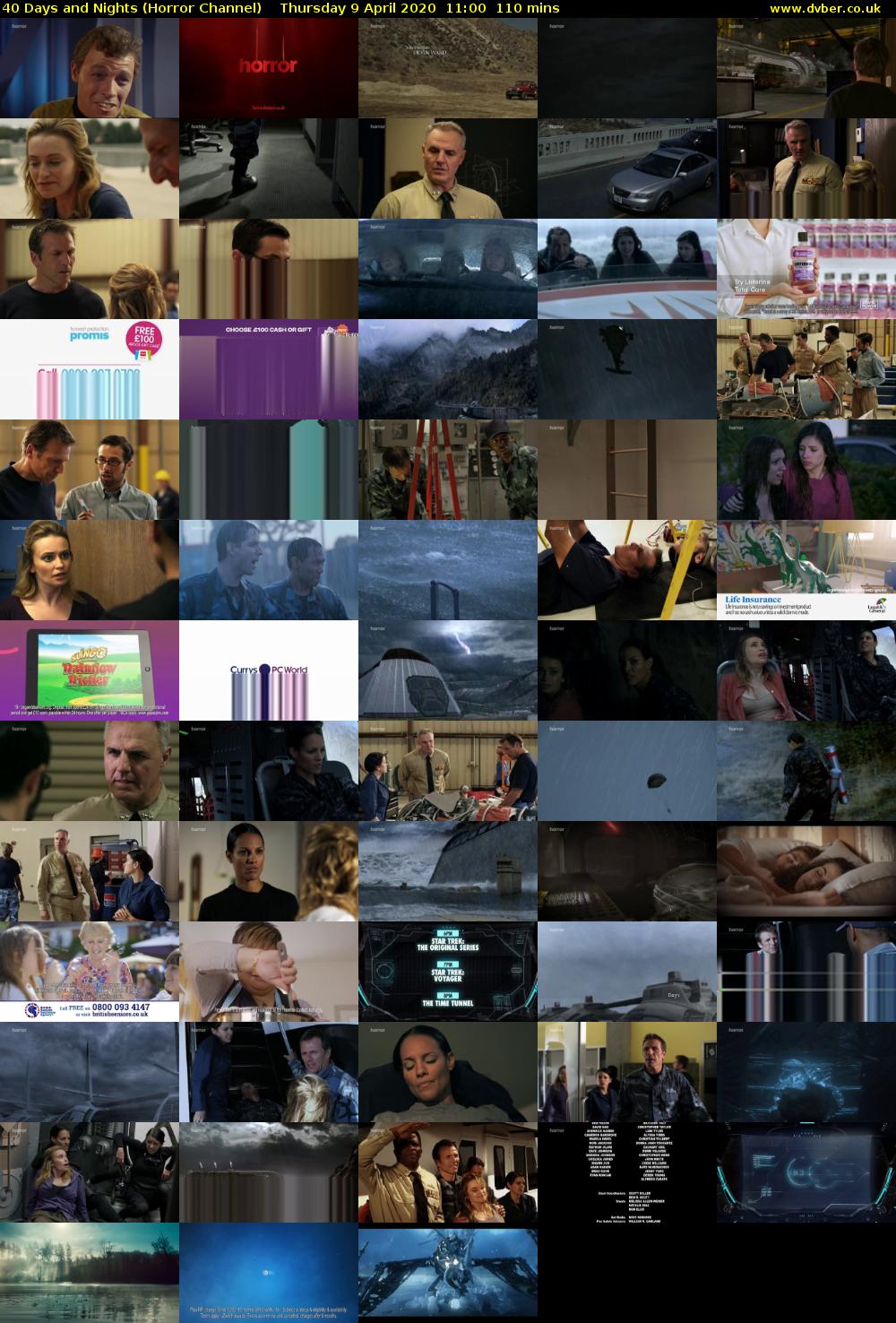 40 Days and Nights (Horror Channel) Thursday 9 April 2020 11:00 - 12:50