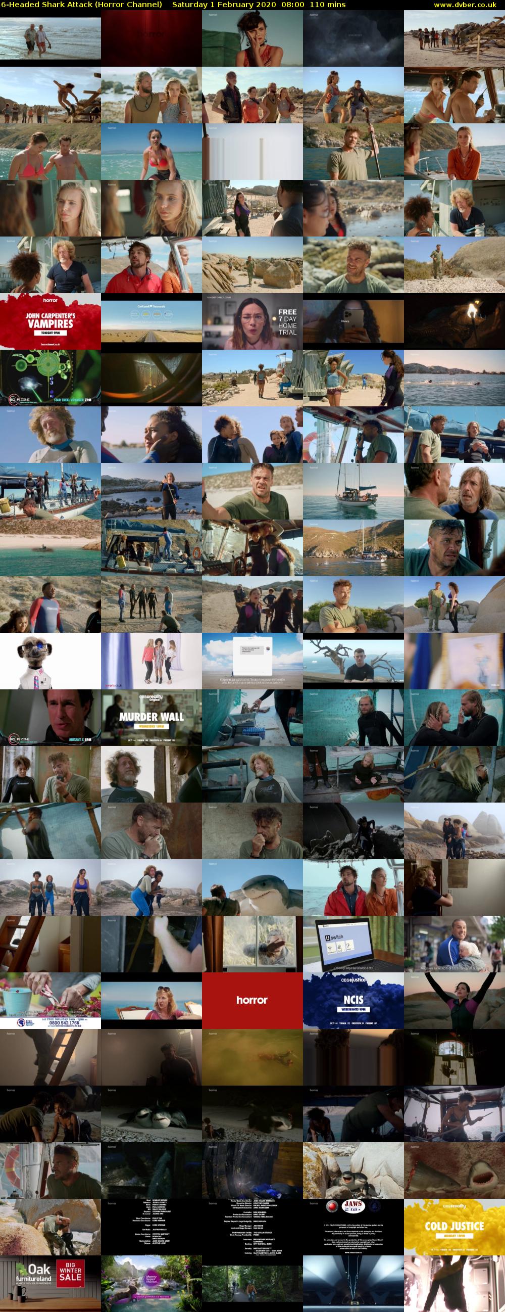 6-Headed Shark Attack (Horror Channel) Saturday 1 February 2020 08:00 - 09:50