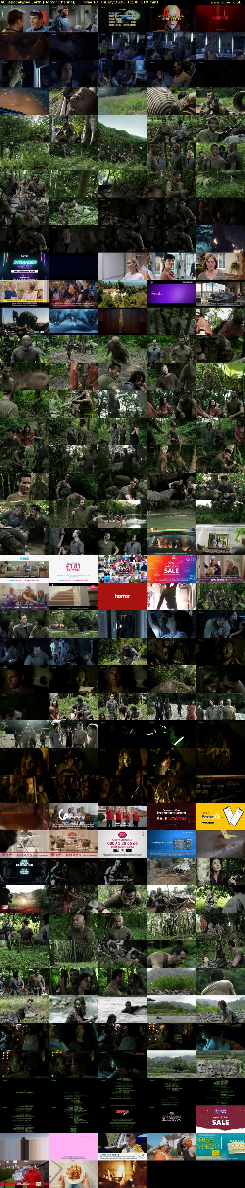 AE: Apocalypse Earth (Horror Channel) Friday 17 January 2020 11:00 - 12:50
