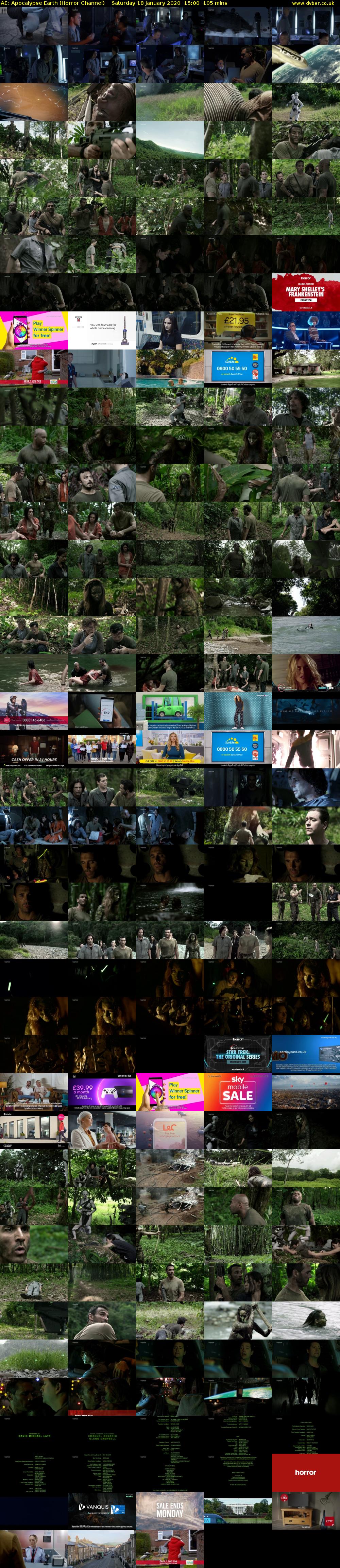 AE: Apocalypse Earth (Horror Channel) Saturday 18 January 2020 15:00 - 16:45