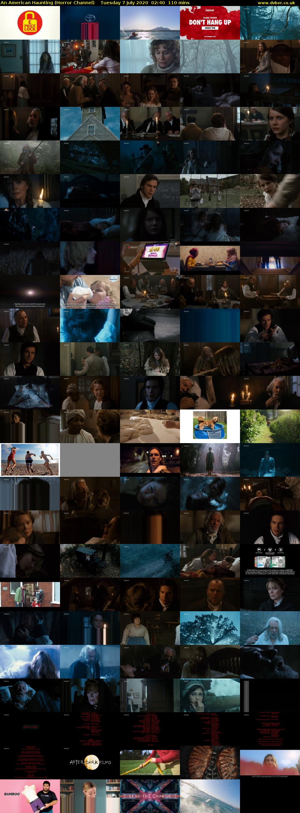An American Haunting (Horror Channel) Tuesday 7 July 2020 02:40 - 04:30
