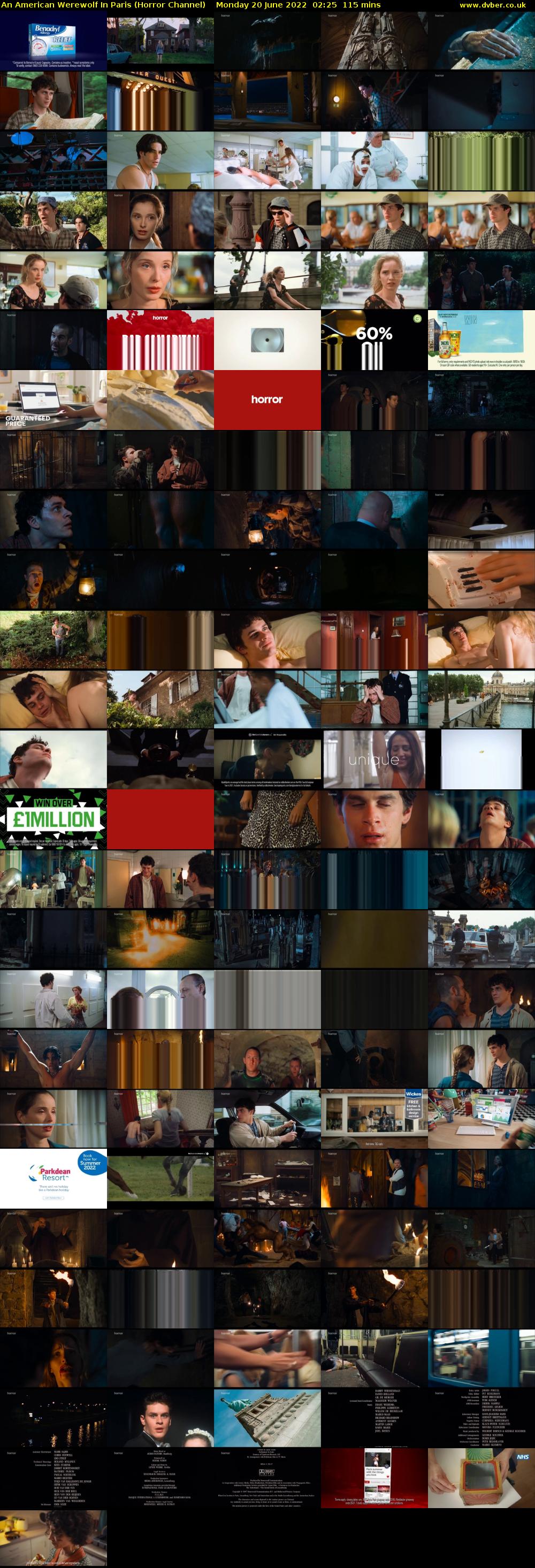 An American Werewolf In Paris (Horror Channel) Monday 20 June 2022 02:25 - 04:20
