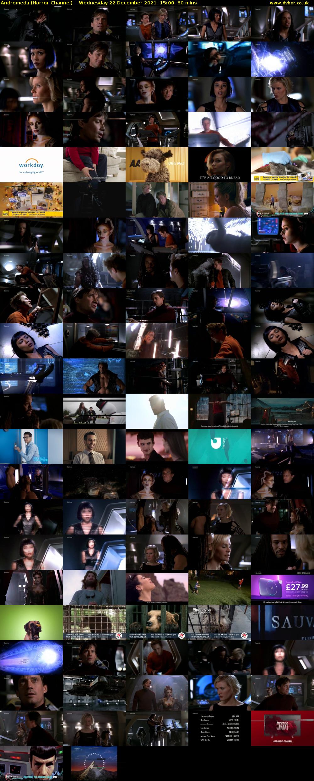 Andromeda (Horror Channel) Wednesday 22 December 2021 15:00 - 16:00