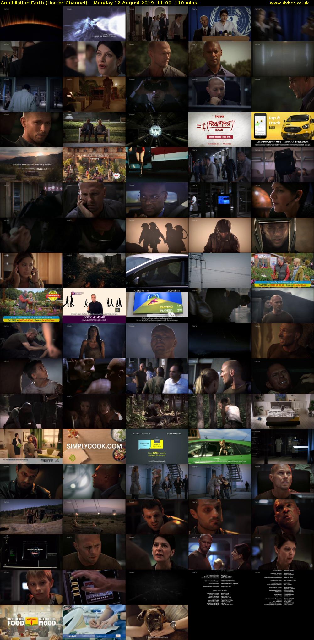 Annihilation Earth (Horror Channel) Monday 12 August 2019 11:00 - 12:50