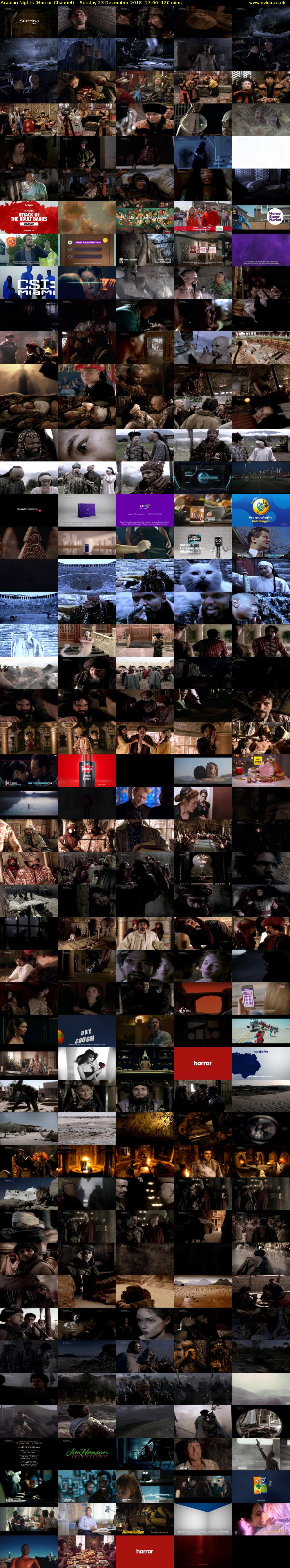 Arabian Nights (Horror Channel) Sunday 23 December 2018 17:00 - 19:00