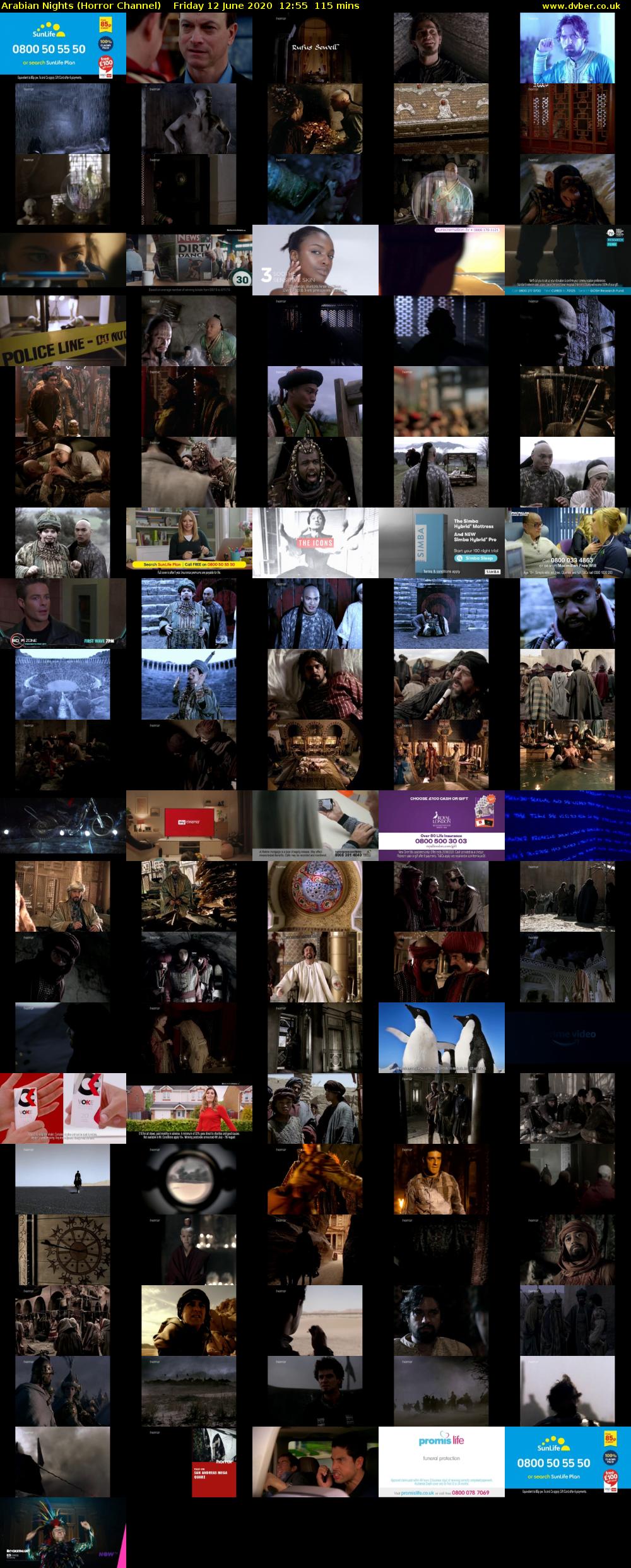 Arabian Nights (Horror Channel) Friday 12 June 2020 12:55 - 14:50