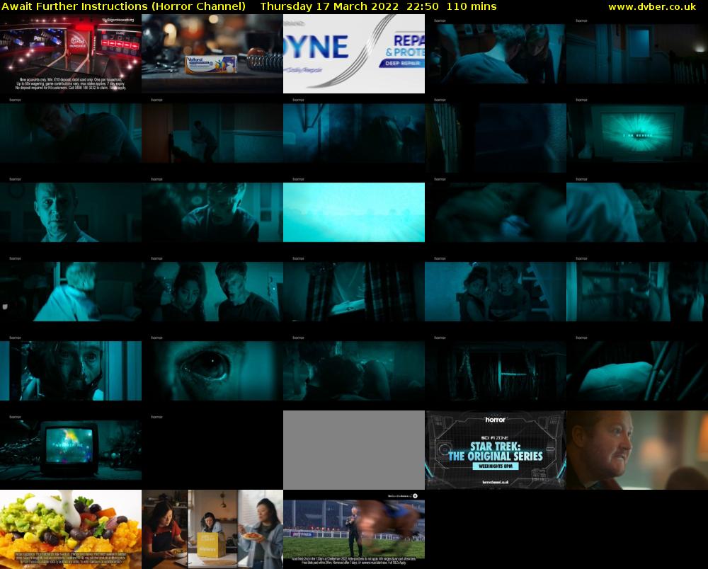 Await Further Instructions (Horror Channel) Thursday 17 March 2022 22:50 - 00:40