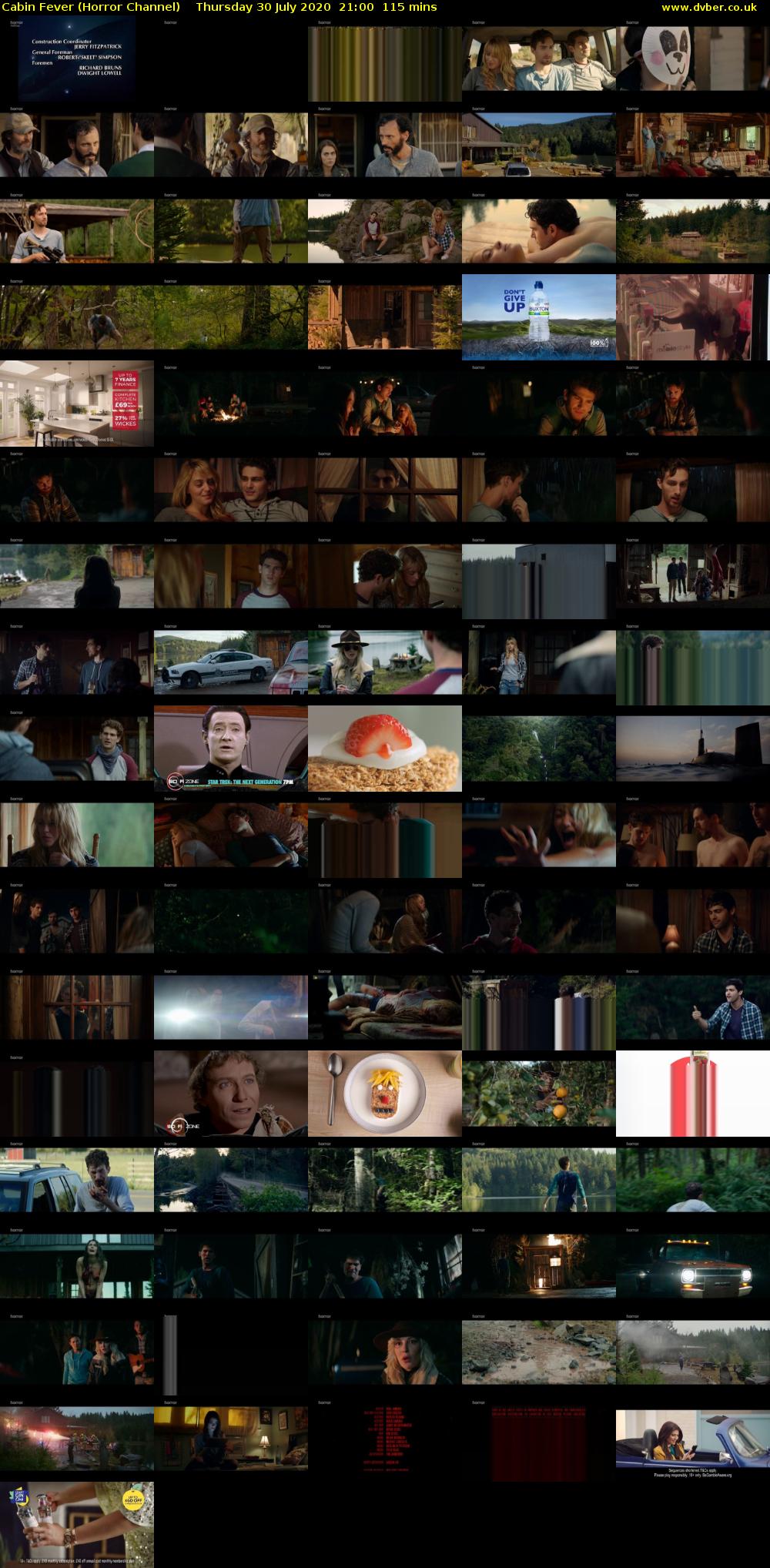 Cabin Fever (Horror Channel) Thursday 30 July 2020 21:00 - 22:55