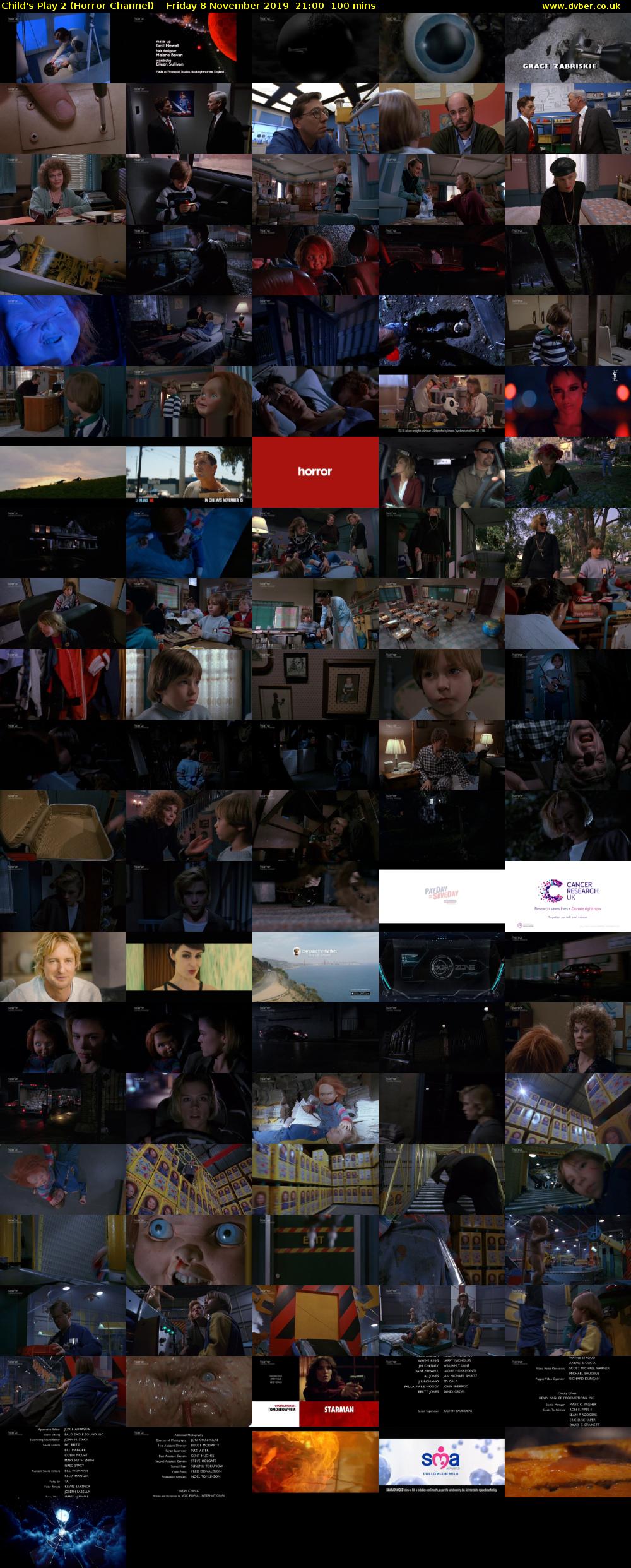 Child's Play 2 (Horror Channel) Friday 8 November 2019 21:00 - 22:40