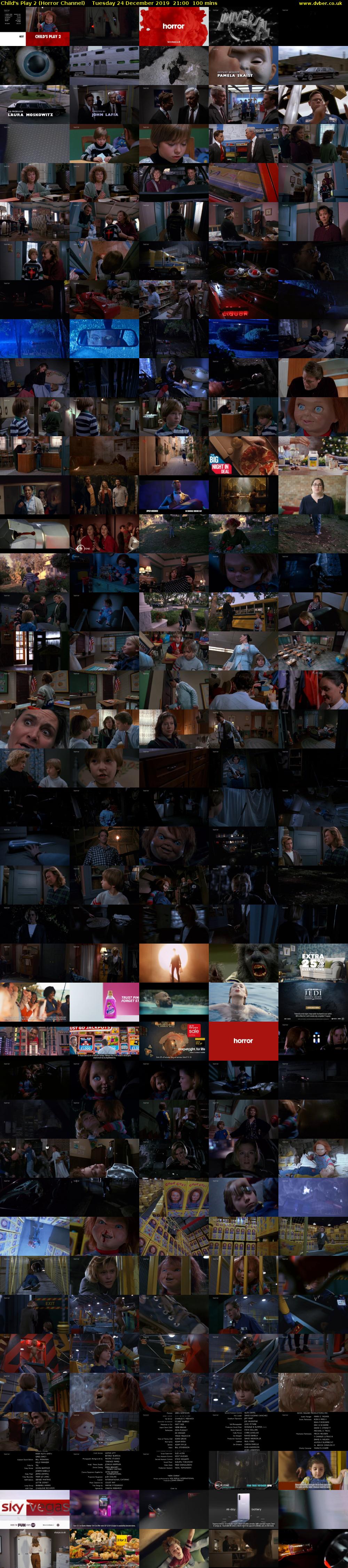 Child's Play 2 (Horror Channel) Tuesday 24 December 2019 21:00 - 22:40