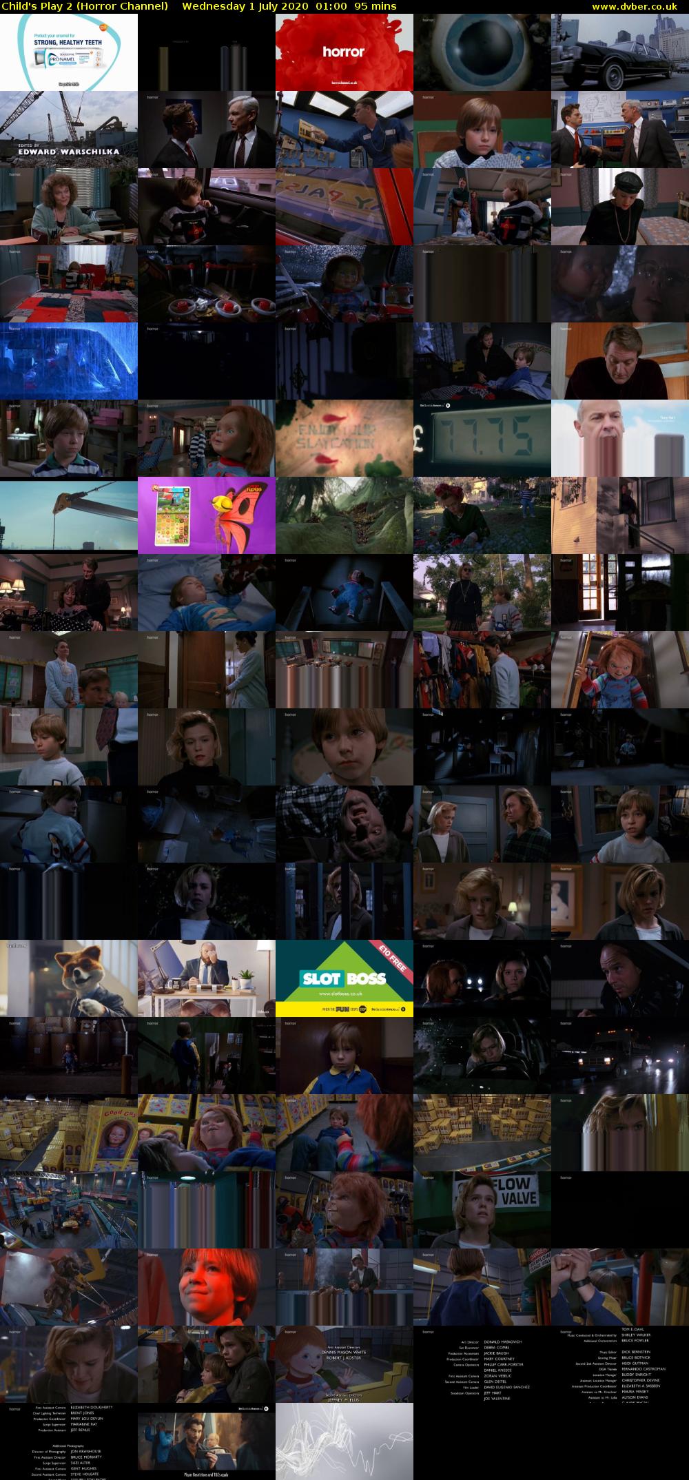 Child's Play 2 (Horror Channel) Wednesday 1 July 2020 01:00 - 02:35