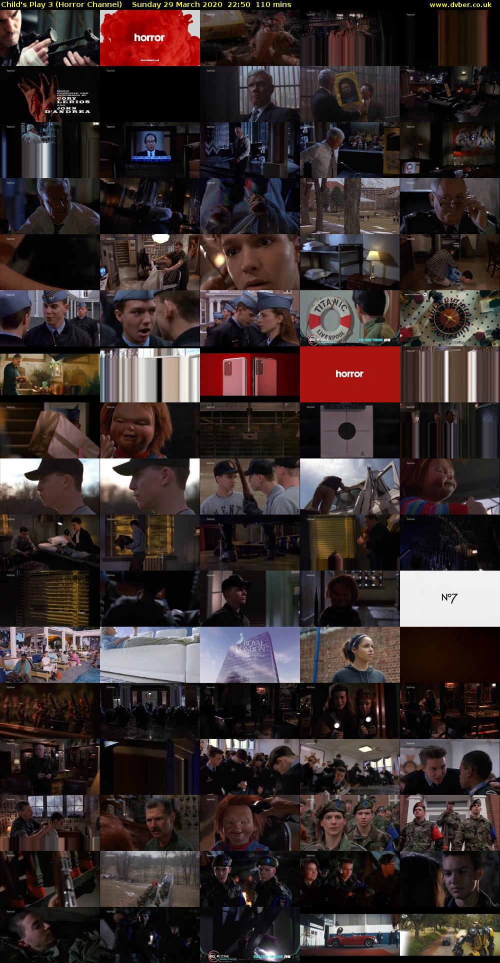 Child's Play 3 (Horror Channel) Sunday 29 March 2020 22:50 - 00:40