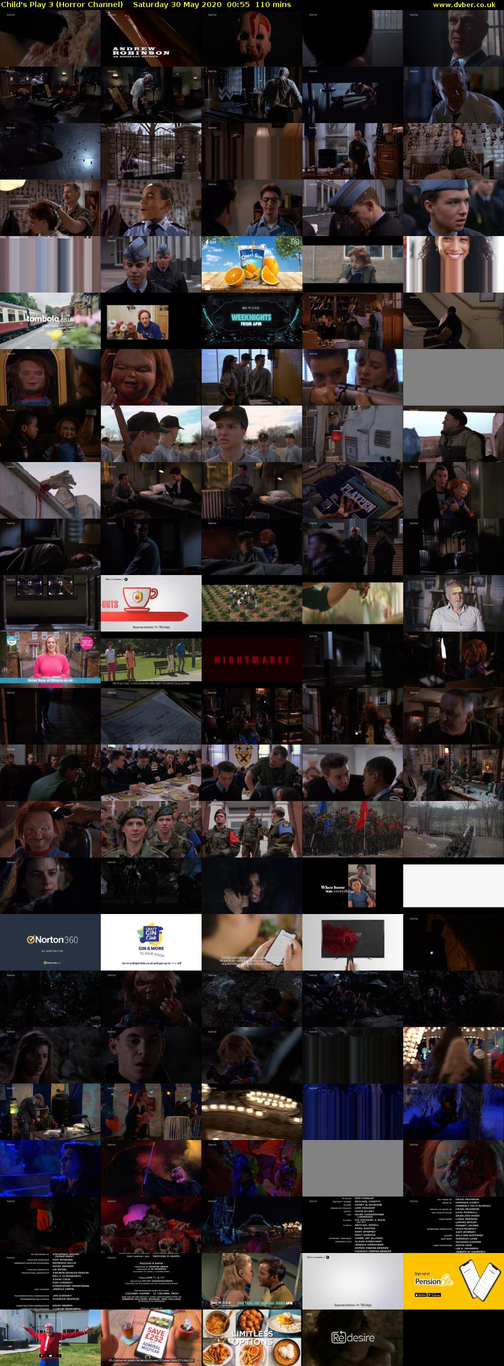 Child's Play 3 (Horror Channel) Saturday 30 May 2020 00:55 - 02:45