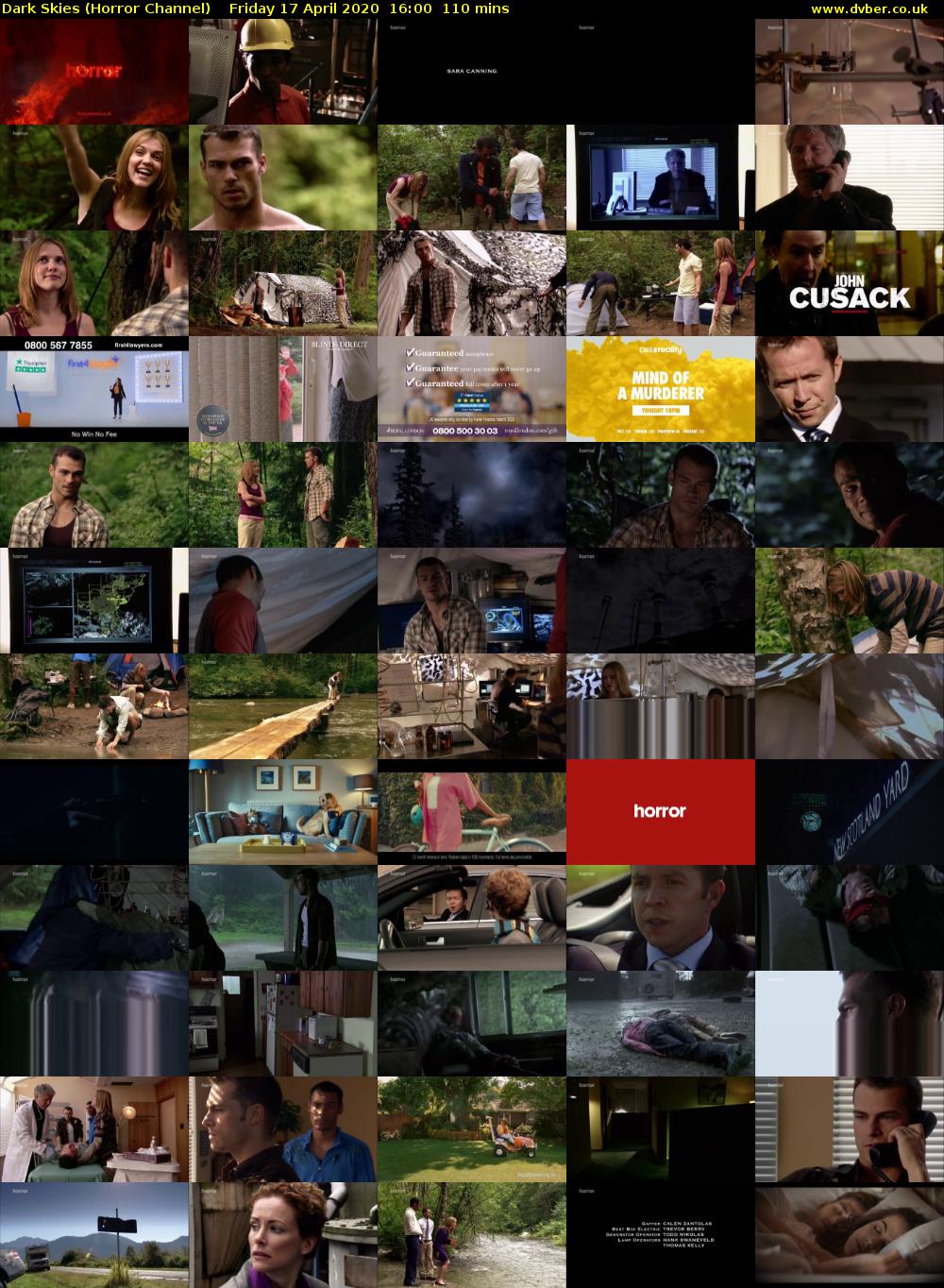 Dark Skies (Horror Channel) Friday 17 April 2020 16:00 - 17:50