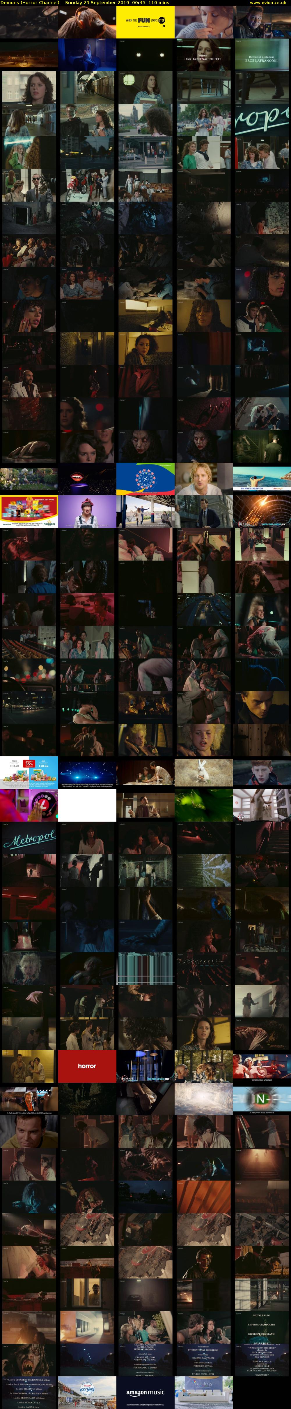 Demons (Horror Channel) Sunday 29 September 2019 00:45 - 02:35