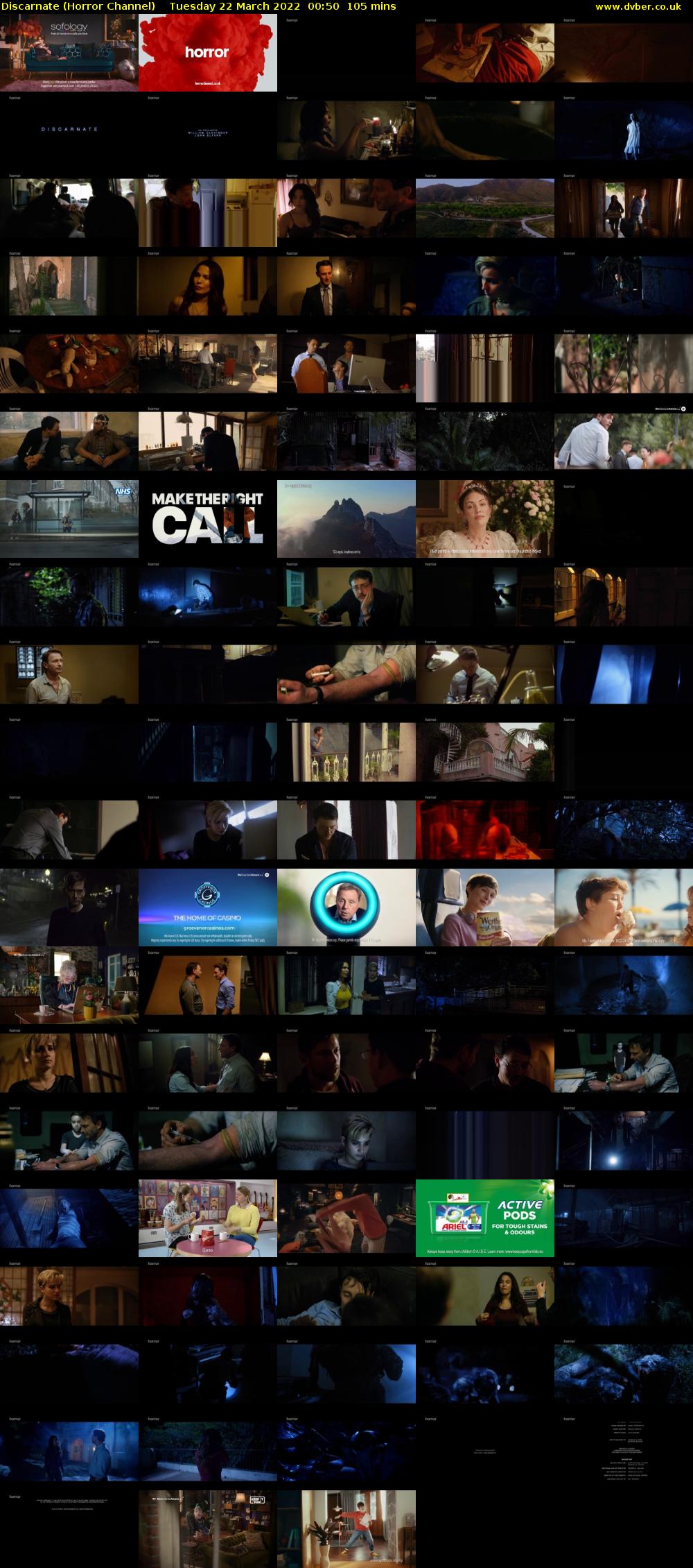 Discarnate (Horror Channel) Tuesday 22 March 2022 00:50 - 02:35